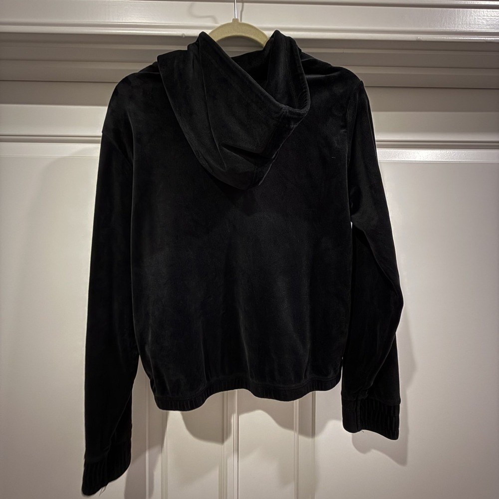 Fila Women's Black Long Sleeve Velour Quarter Zip Pullover Hoodie Size‎ Small - Picture 4 of 14